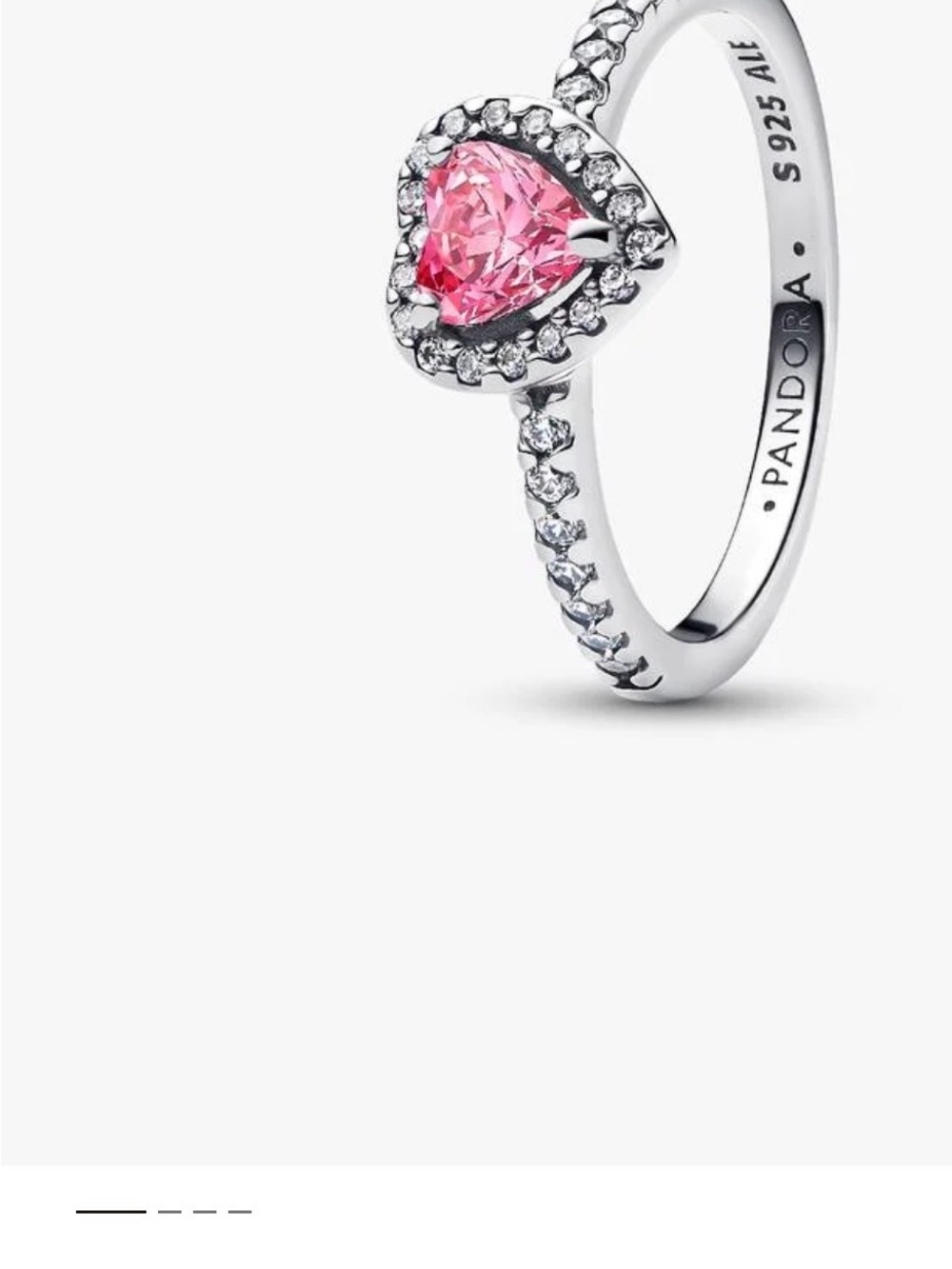 Pandora Sterling Silver Pink Heart Halo Ring
